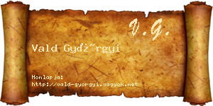 Vald Györgyi névjegykártya